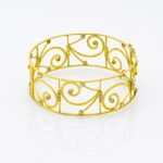 Whimsical Scroll White Stoned Bangle