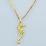 Sea Horse gold pendant