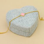 Gold Clover & Pink Enamel Bracelet