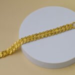 Gold Diamond Cut Wide Bracelet