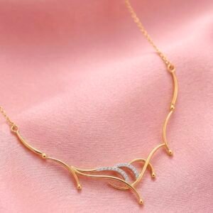 Gold Abstract Intertwining Tiara Style Collar Necklace